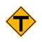 T junction road traffic sign