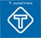 T junction vector icon white color