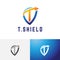 T Letter Arrow Shield Strong Safe Guard Protection Logo