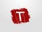 T Letter Logo in Red Square Grunge Element. Retro Rusty Square logo design template