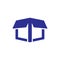 T letter Square Box cardboard logo vector element