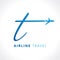 T letter transport travel company logo