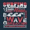 T-shir Surfing California, water sport, Santa Monica surfing