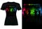 T-shirt with Abstract Colorful Sound Wave and dancing Silhouetted People