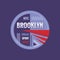 T-shirt badge - Brooklyn New York city. Athletic department. Urban sport style. Vector illustration.