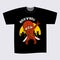 T-shirt Black Print Design Superhero Ninja Rock and Roll