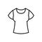 T-shirt clothes vector icon outline black EPS 10. Womens t-shirt illustration.. Flat outline sign.. Shop online concept. Females