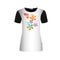 T-shirt. Cute multi-colored flowers. . Vector illustration