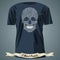 T-shirt design with abstract skull made of mehndi pattern
