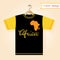 T-shirt design with Africa continent silhouette.
