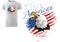 T-shirt Design with Bald Eagle and US Flag