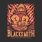 t shirt design blacksmith t shirt design with old man doing iron work with gray background