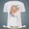 T-shirt design with colorful ornate exotic ornament on colorful