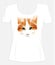 T-shirt design with face of ginger cute cat.