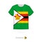 T-shirt design with flag of Zimbabwe