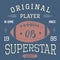 T-shirt design, Football quarterback superstar typography graphics, vector illustration