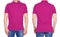 T-shirt design - man in blank pink polo shirt isolated