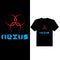 T-shirt design ,NEXUS letter with creative design shape,N E X U S creative style,letter with shape style