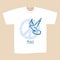 T-shirt design No terror Dove of peace