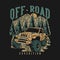 T Shirt Design Off Road Expedition With Off Road Car In The Middle Of Mountain Vintage