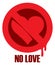 T-shirt design with prohibiting sign and heart