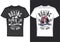 T-shirt design samples with illustration of boxing gloves