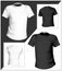 T-shirt design template (front & back). Black and