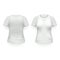 T-shirt female front side back white template realistic 3d design isolated vector illustration