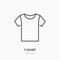 T-shirt flat line icon. Apparel store sign. Thin linear logo for clothing shop