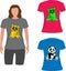 T shirt girl with panda image for fashion