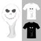 T-shirt graphic design with ghost face vector