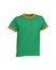 T shirt green with cuffs in orange color isolated on white