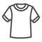 T-shirt line icon, Summer clothes concept, unisex shirt sign on white background, casual t-shirt icon in outline style