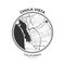 T-shirt map badge of Chula Vista, California