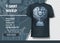 T-shirt mock-up template with human brain with processor. Editable vector layout