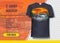 T-shirt mock-up template with Off Road, SUV african adventure. Editable vector layout