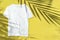 T-shirt mockup Floral summer template yellow background