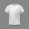 T-shirt mockup. White 3d blank casual clothing uniform, female and male clothes short sleeves, empty textile front view