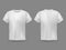 T-shirt mockup. White 3d blank t-shirt front and back views realistic sports clothing uniform. Female and male clothes