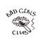 T-shirt print Bad girls club with lips pink leopard textured and a cigarette. Fashionable design for t-shirt.