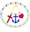 T-shirt Printing design, Cross, Anchor and Heart, symbols of Faith, Hope and Love.