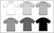 T Shirt Raglan Template Black White Color, Vector