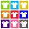 T-shirt sign icon. Clothes symbol. Round colourful