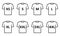 T-shirt Size Icon Set. Clothing Size Label or Tag Pictogram. Man or woman Shirt. Size From XS to 4XL. Vector Isolated