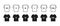 T-Shirt size vector icon set. Clothing size label or tag. From XS to XXL