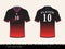 T-shirt sport design for football club, Front and back view soccer jersey uniform, Sport slim fit shirts apparel mock up.