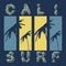 T-shirt with surf theme. Summer theme. California.