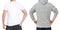 T shirt and sweatshirt template. Men in white tshirt and in grey hoody. Back rear view. Mock up isolated on white background. Copy