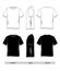 T-shirt template black white, front, Side, Back