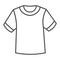 T-shirt thin line icon, Summer clothes concept, unisex shirt sign on white background, casual t-shirt icon in outline